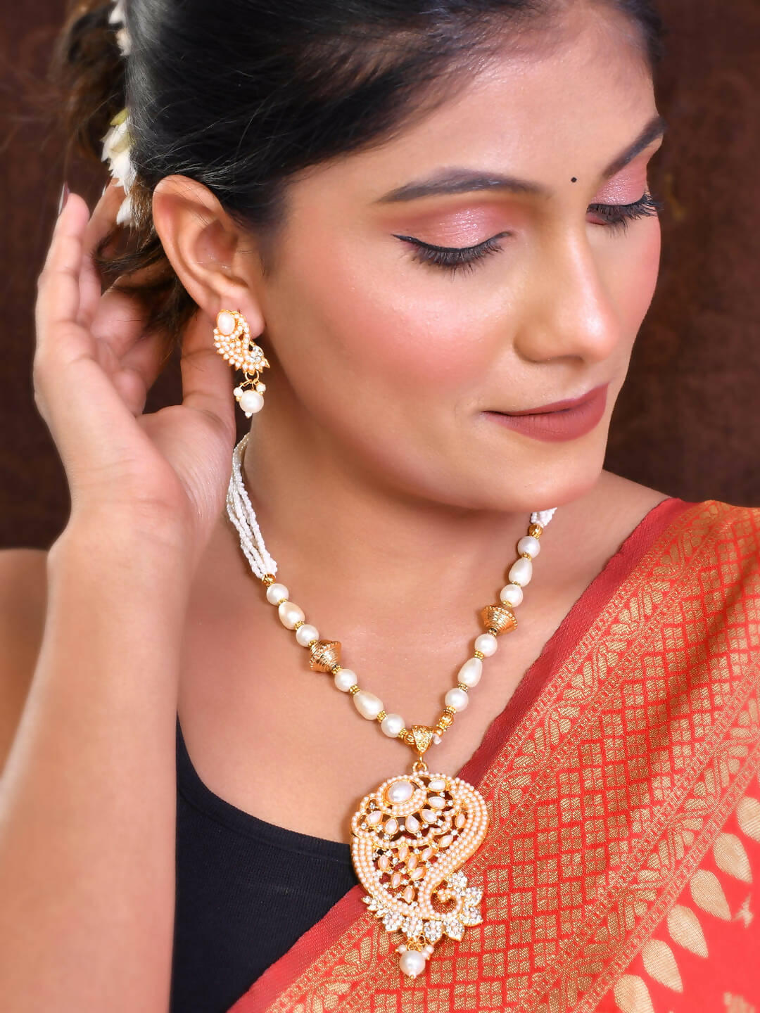 VOJ Women Gold Color stainless steel Jewellery Set - Distacart