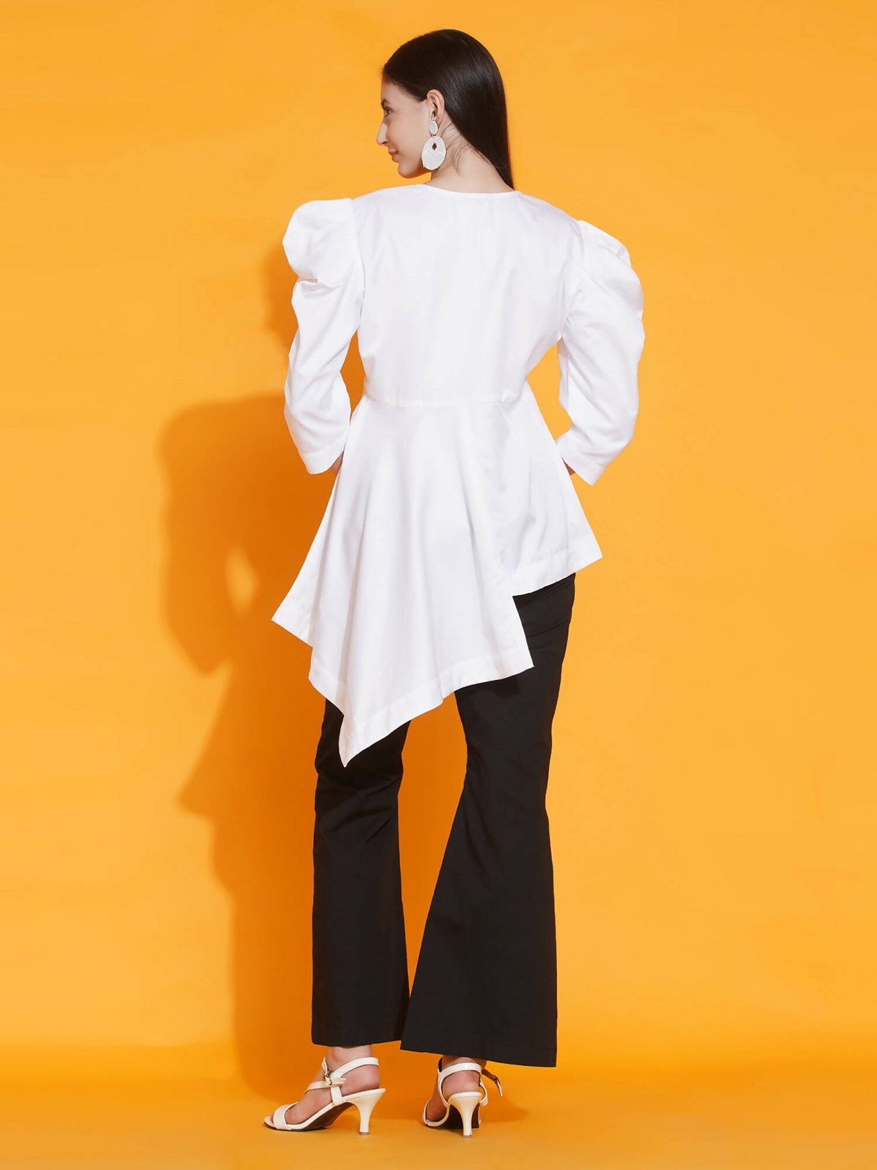 Women Republic White Shirt With Sequence Embroidery And Bellbotton Pants - Distacart