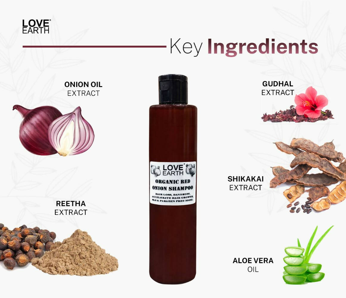 Love Earth Organic Red Onion Shampoo - Distacart
