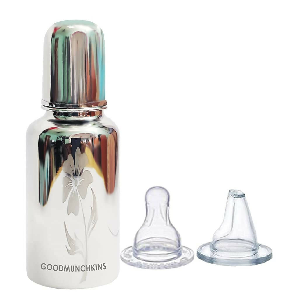 Goodmunchkins Stainless Steel Feeding Bottle Joint Less 304 Grade No Joints BPA Free for New Born Baby/Toddlers/Infants-200ml - Distacart