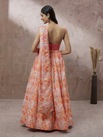 Thumbnail for House of Panchhi Peach Organza Floral Printed Lehenga choli & Dupatta - Distacart