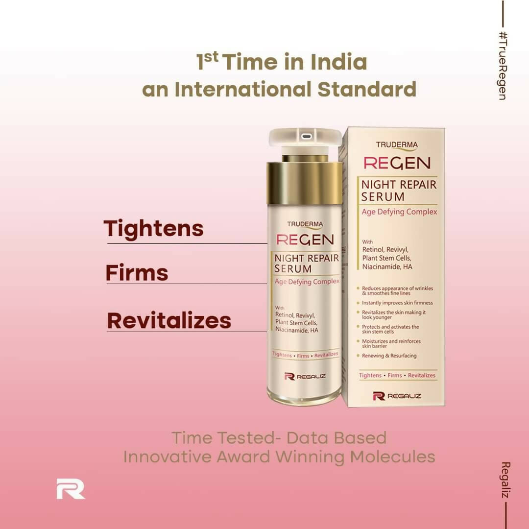 Truderma Regen Night Repair Serum For Skin Ageing - Distacart