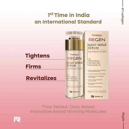 Truderma Regen Night Repair Serum For Skin Ageing - Distacart