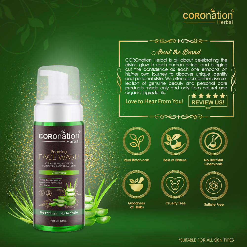 Coronation Herbal Aloevera Foaming Face Wash - Distacart