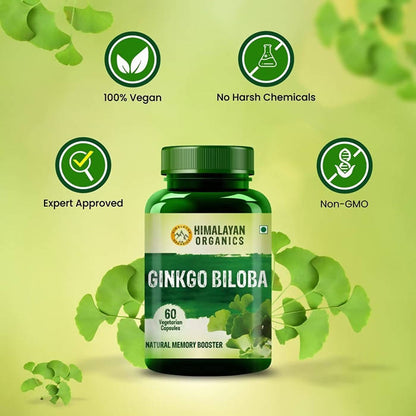 Himalayan Organics Ginkgo Biloba, Natural Memory Booster: 60 Vegetarian Capsules Online