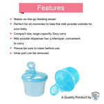Thumbnail for Safe-O-Kid Bpa Free, Portable Milk Powderfood Storage Box For Baby, Blue - Distacart
