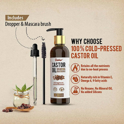 Dabur Castor Oil 100% Natural Cold Pressed - Distacart