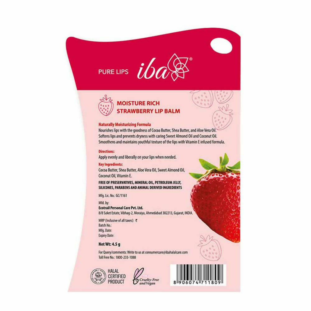 Iba Moisture Rich Lip Balm - Strawberry - Distacart