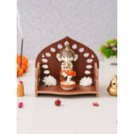 Thumbnail for eCraftIndia Brown Decorative Wooden Pooja Temple - Distacart