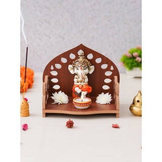 eCraftIndia Brown Decorative Wooden Pooja Temple - Distacart