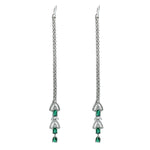 Thumbnail for Mominos Fashion Johar Kamal Silver-Plated American Diamond Green Choker Set - Distacart