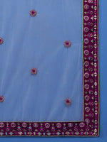 Thumbnail for House of Panchhi Women Burgundy Pure Georgette Sequinse Embroidered Lehenga & Blouse, Dupatta - Distacart