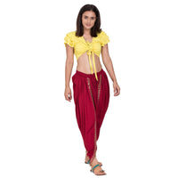Thumbnail for Asmaani Maroon color Dhoti Patiala with Embellished Border
