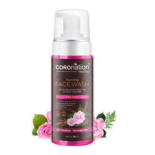 Coronation Herbal Pink Rose Foaming Face Wash - Distacart