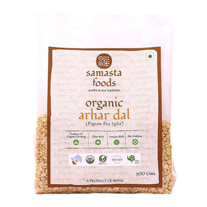 Samasta Foods Organic Arhar Dal (Pigeon Pea Split) - Distacart
