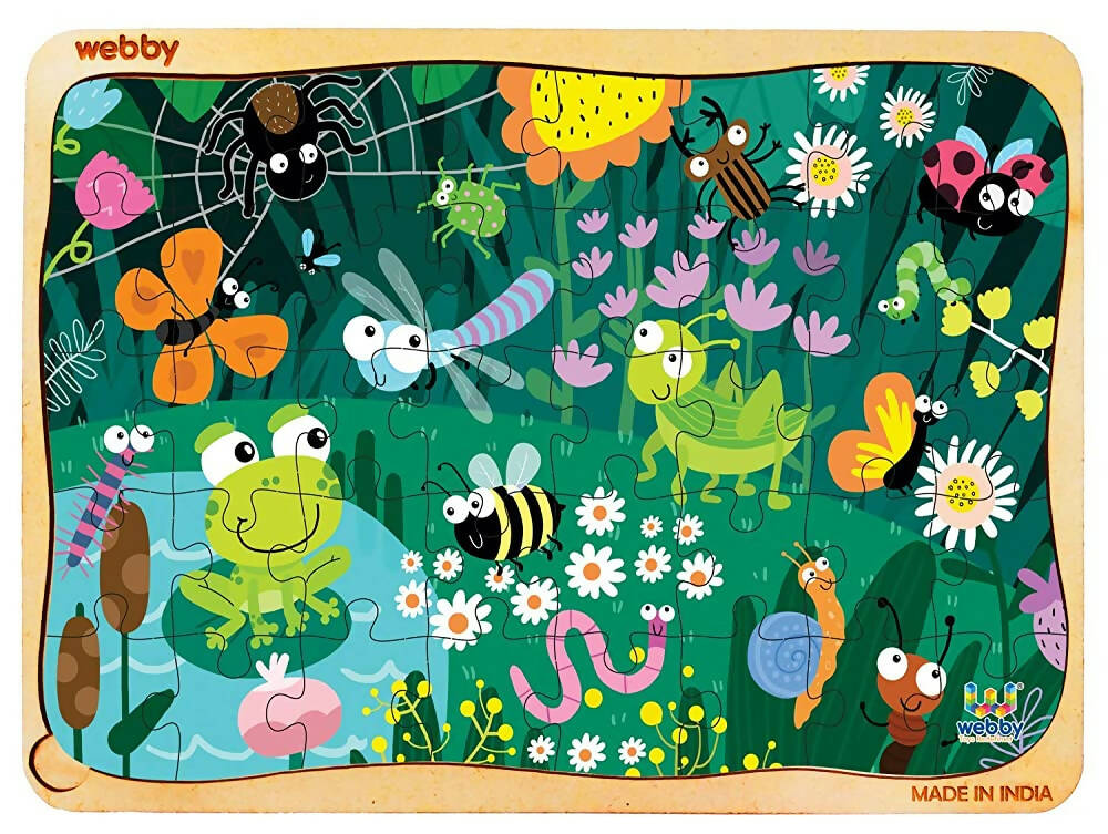 Webby Amazing Bugs Wooden Jigsaw Puzzle- 40 Pcs - Distacart