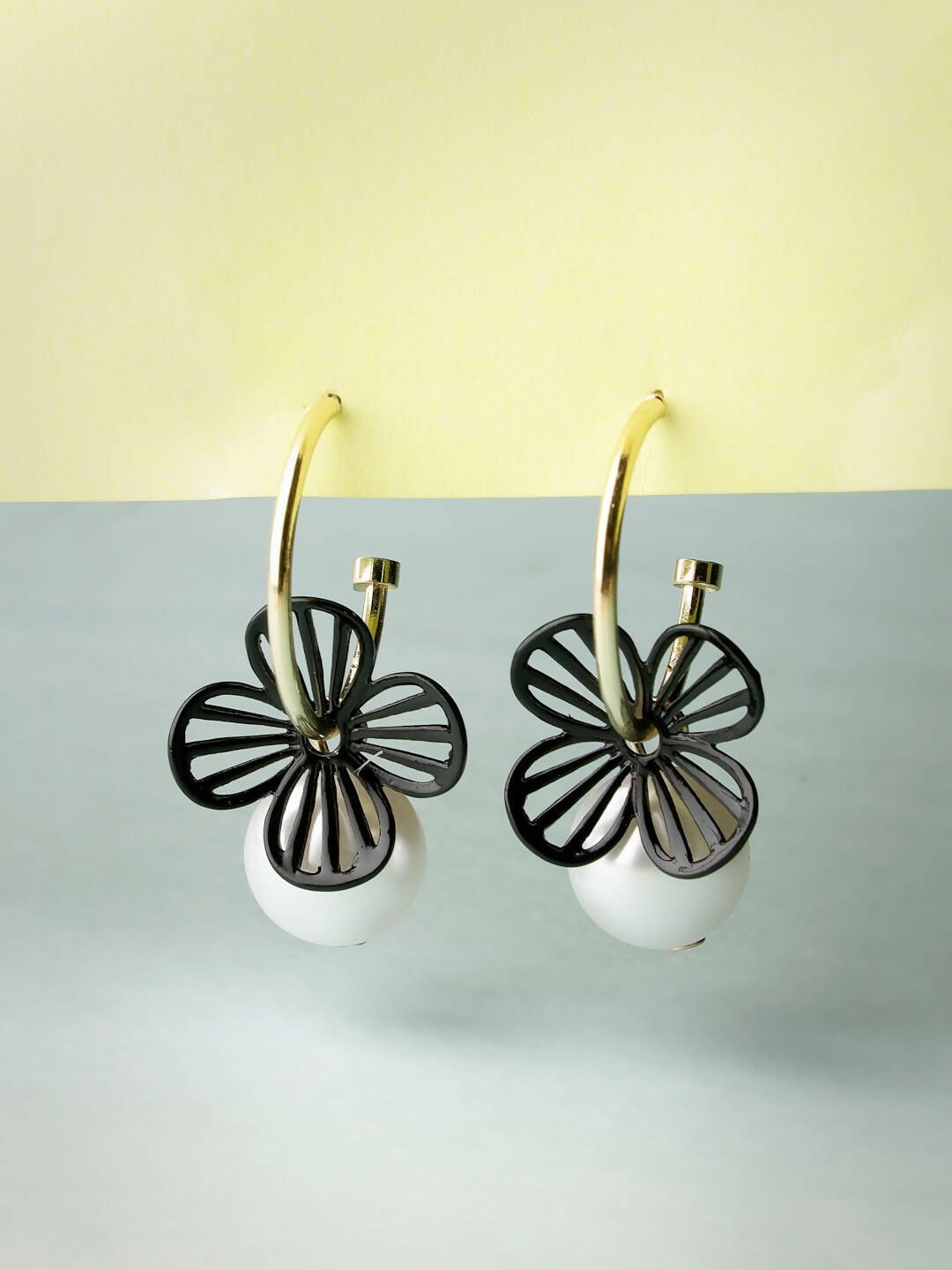 NVR Women Gold-Toned Teardrop Shaped Drop Earrings - Distacart