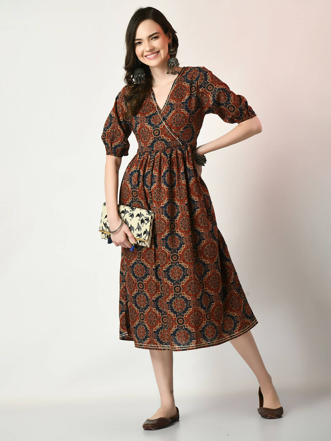 Myshka Women's Multi Empire Printed Dress - Distacart