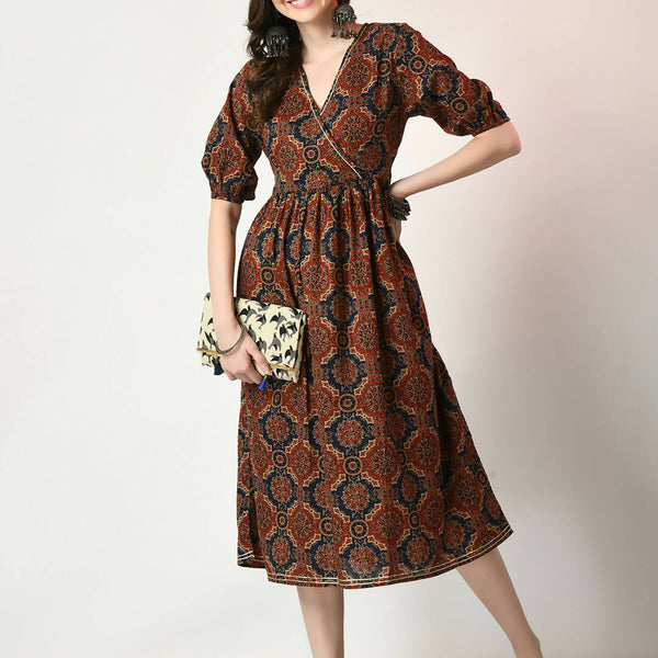 Myshka Women's Multi Empire Printed Dress - Distacart