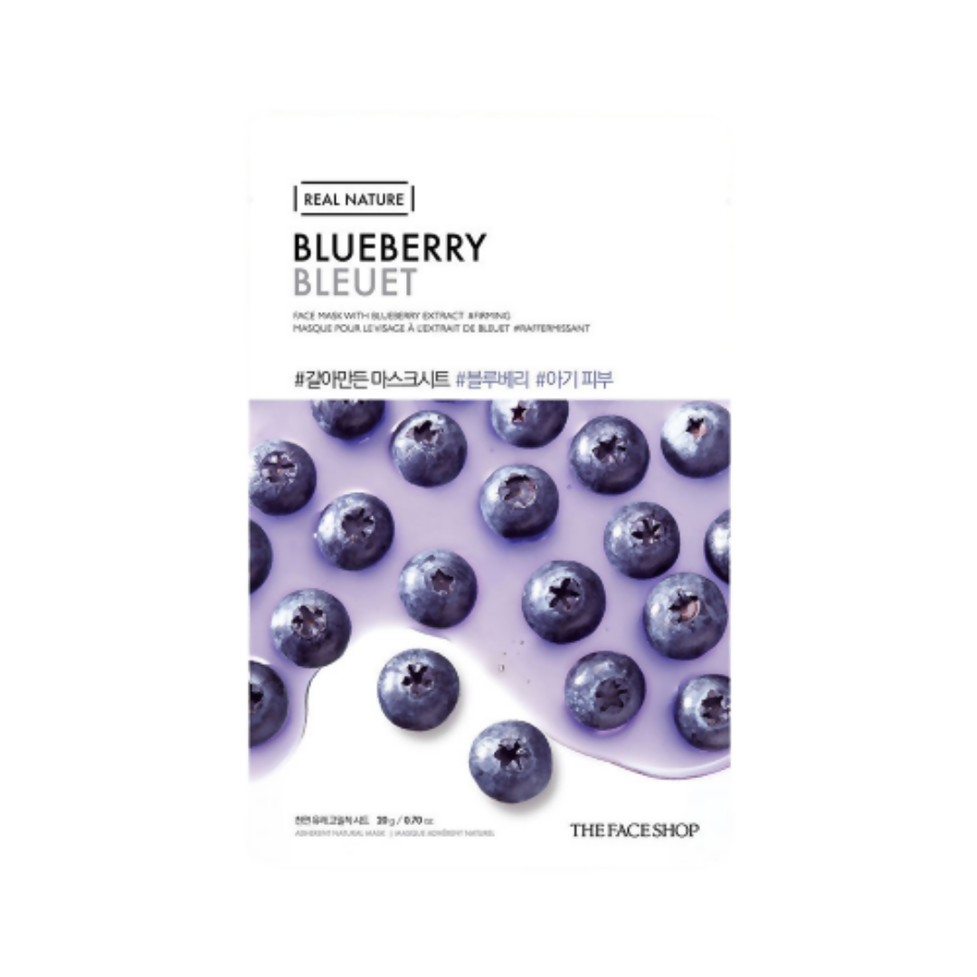 The Face Shop Real Nature Blueberry Face Mask - Distacart