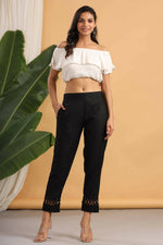 Thumbnail for Juniper Women Black Rayon Solid Slim Fit Pant/Slim Pant - Distacart