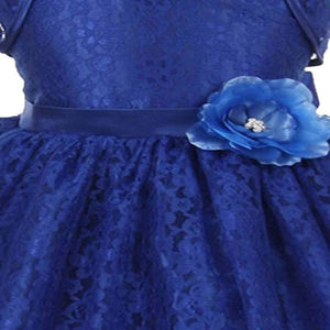 Asmaani Baby Girl's Blue Colour Satin A-Line Maxi Full Length Dress (AS-DRESS_22159) - Distacart