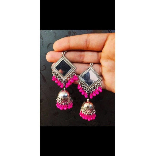 Muskan fancy mirror work pink smart ear ring