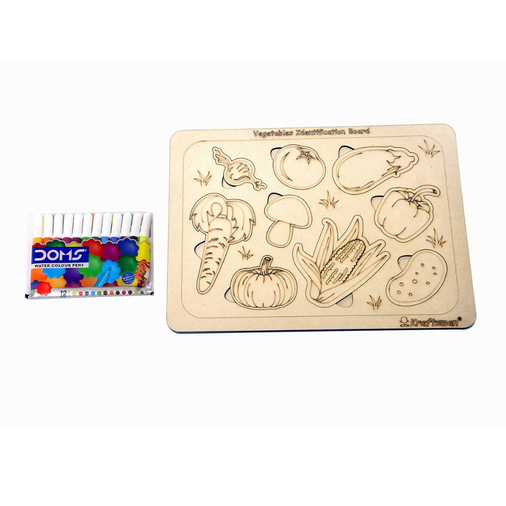 Kraftsman Vegetable Identification Puzzle Board with Color Kit Included - Distacart