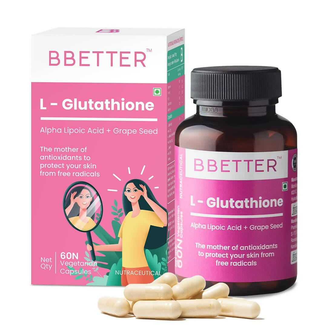 BBETTER L-Glutathione Capsules with Alpha Lipoic Acid, Grape Seed Extract for Skin - Distacart