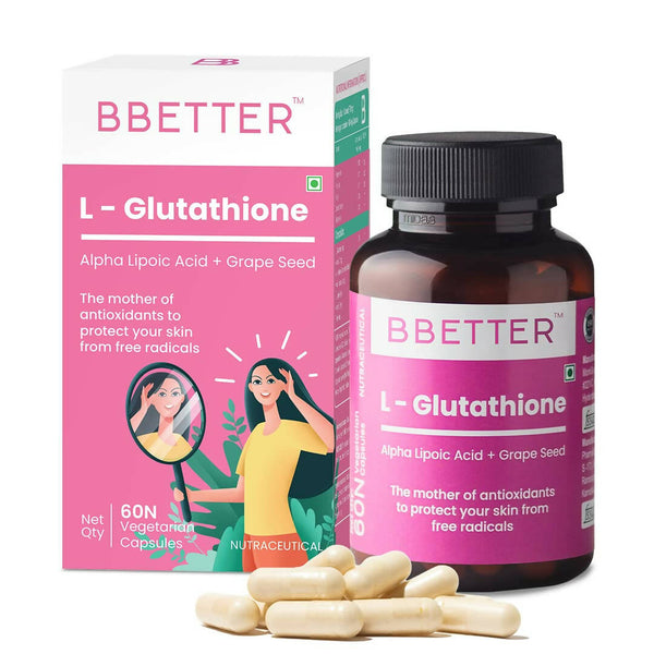 Buy BBETTER L-Glutathione Capsules with Alpha lipoic acid, Grape seed Buy BBETTER L-Glutathione Capsules with Alpha lipoic acid, Grape seed
