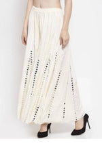 Thumbnail for Mominos Fashion Moeza Reyon Cotton White Color Mirror Work Palazzo