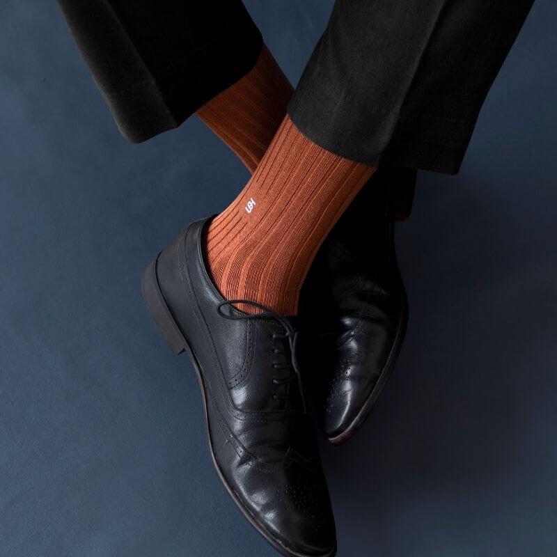 Socksoho Luxury Men Socks Resilient Brown Edition
