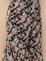 Thumbnail for KSUT (House of Varanga) Black Printed Anarkali Kurta Paired With Sharara And Plain Tonal Dupatta - Distacart