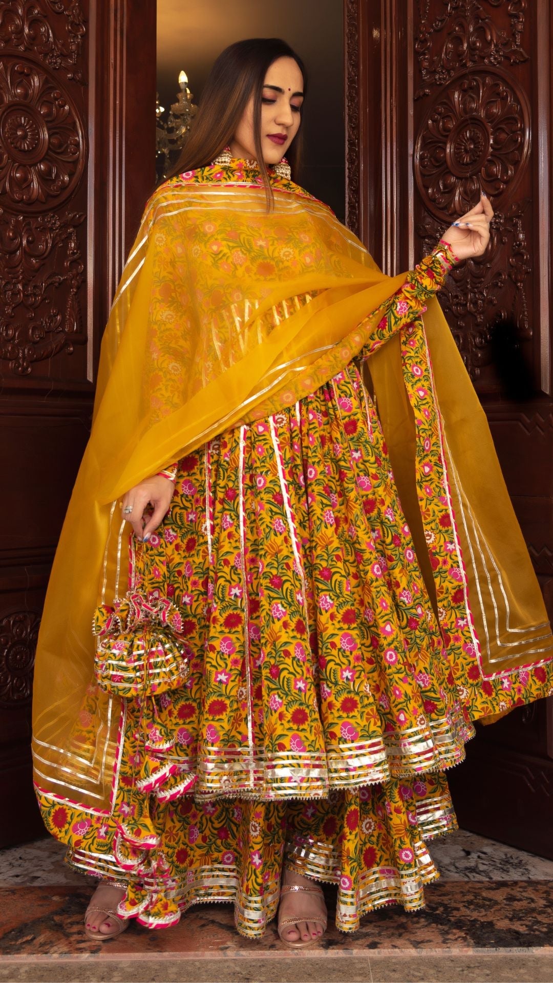 Pomcha Jaipur Mastani Cotton Anarkali Plazo Set - Distacart