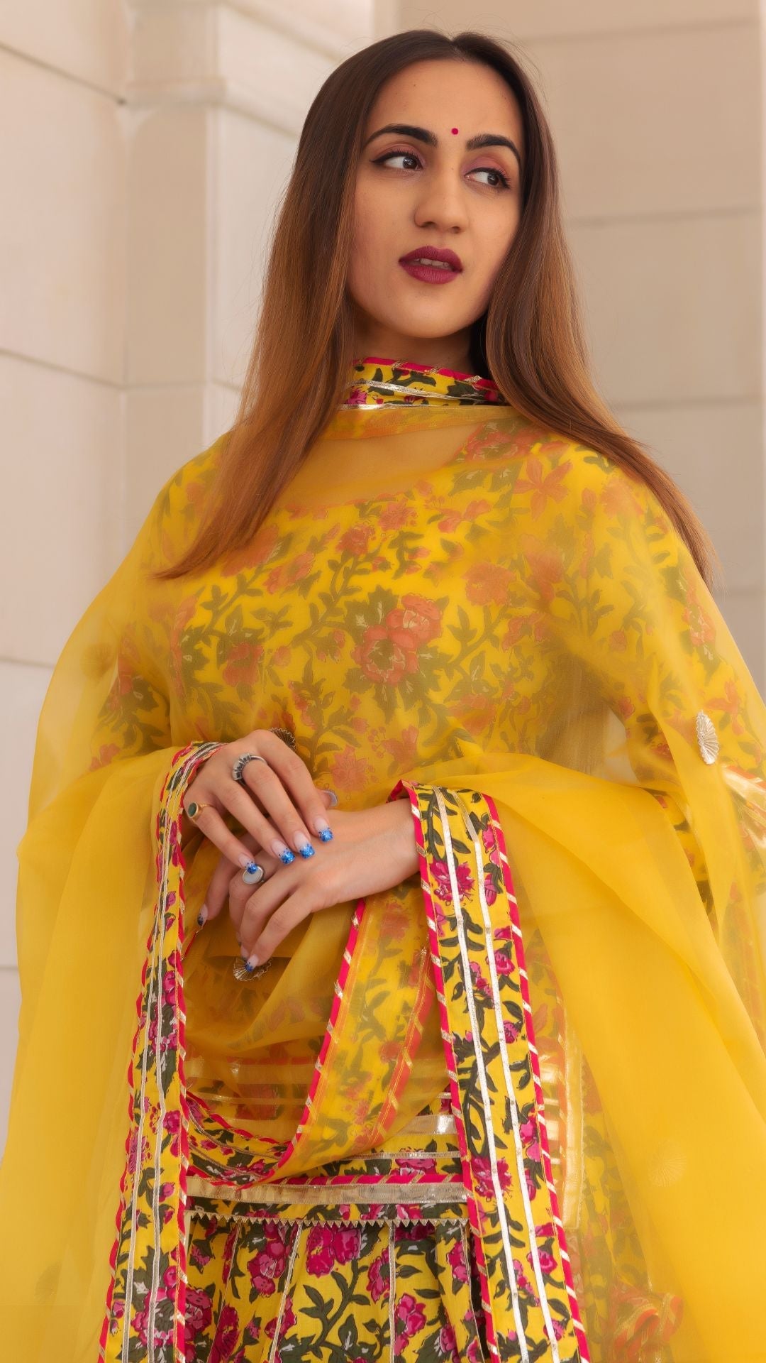 Pomcha Jaipur Nitara Cotton Hand Block Skirt Set - Distacart