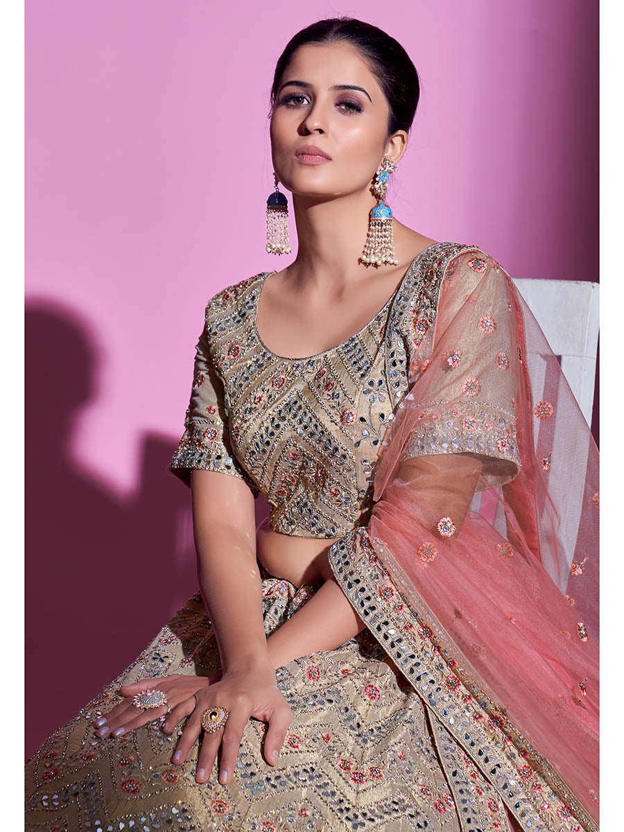 Myra Tan Gota Silk Embroidered Designer Lehenga Choli - Distacart