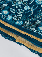 Thumbnail for House of Panchhi Teal Net Sequins, Mirror And Thread Embroidery Lehenga Choli & Dupatta - Distacart