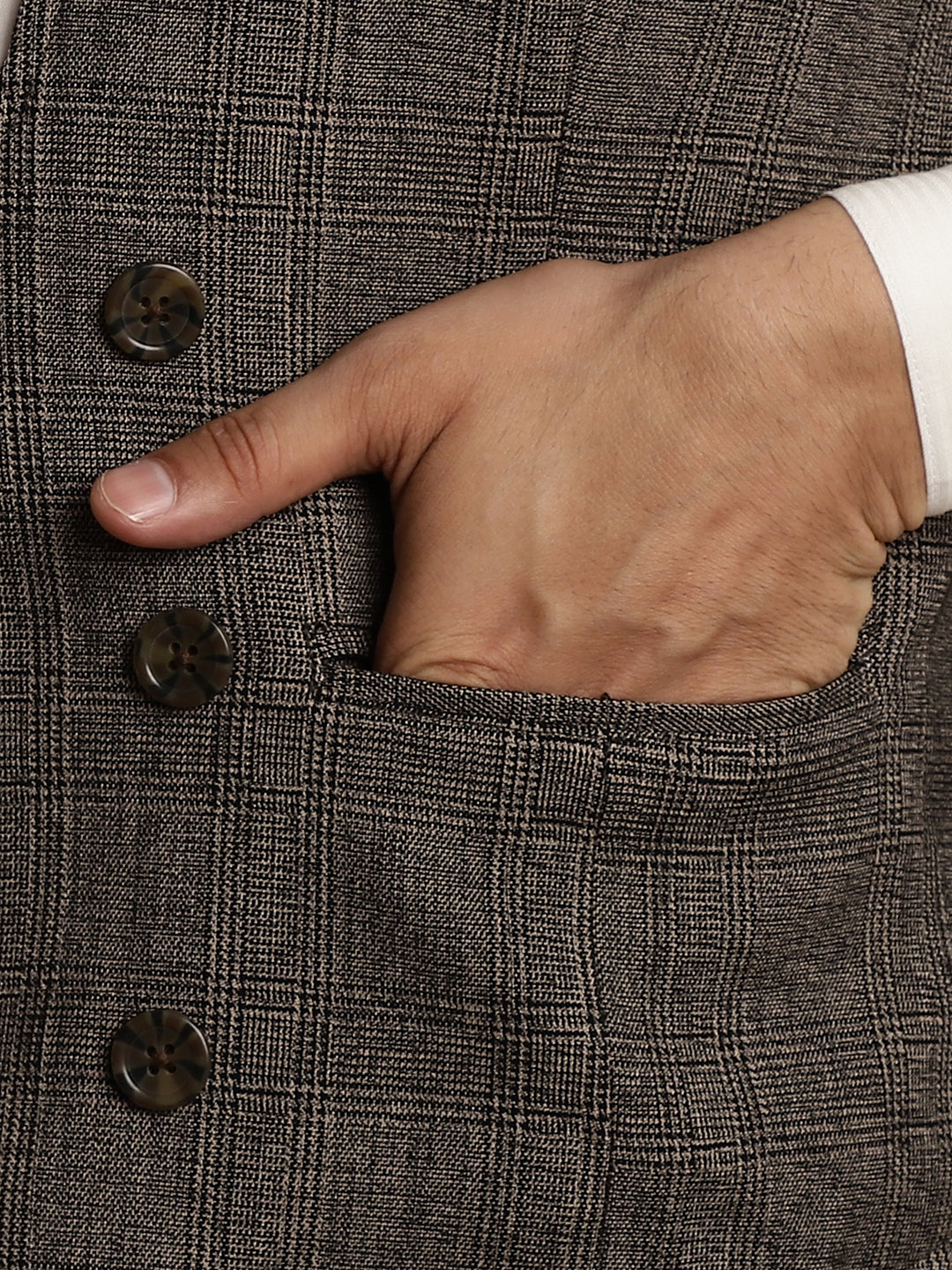 Even Apparels Men's Brown Double Breast Waistcoat - Distacart