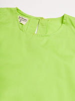 Thumbnail for InWeave Women's Lime Green Short Kurta Palazzo Set - Distacart