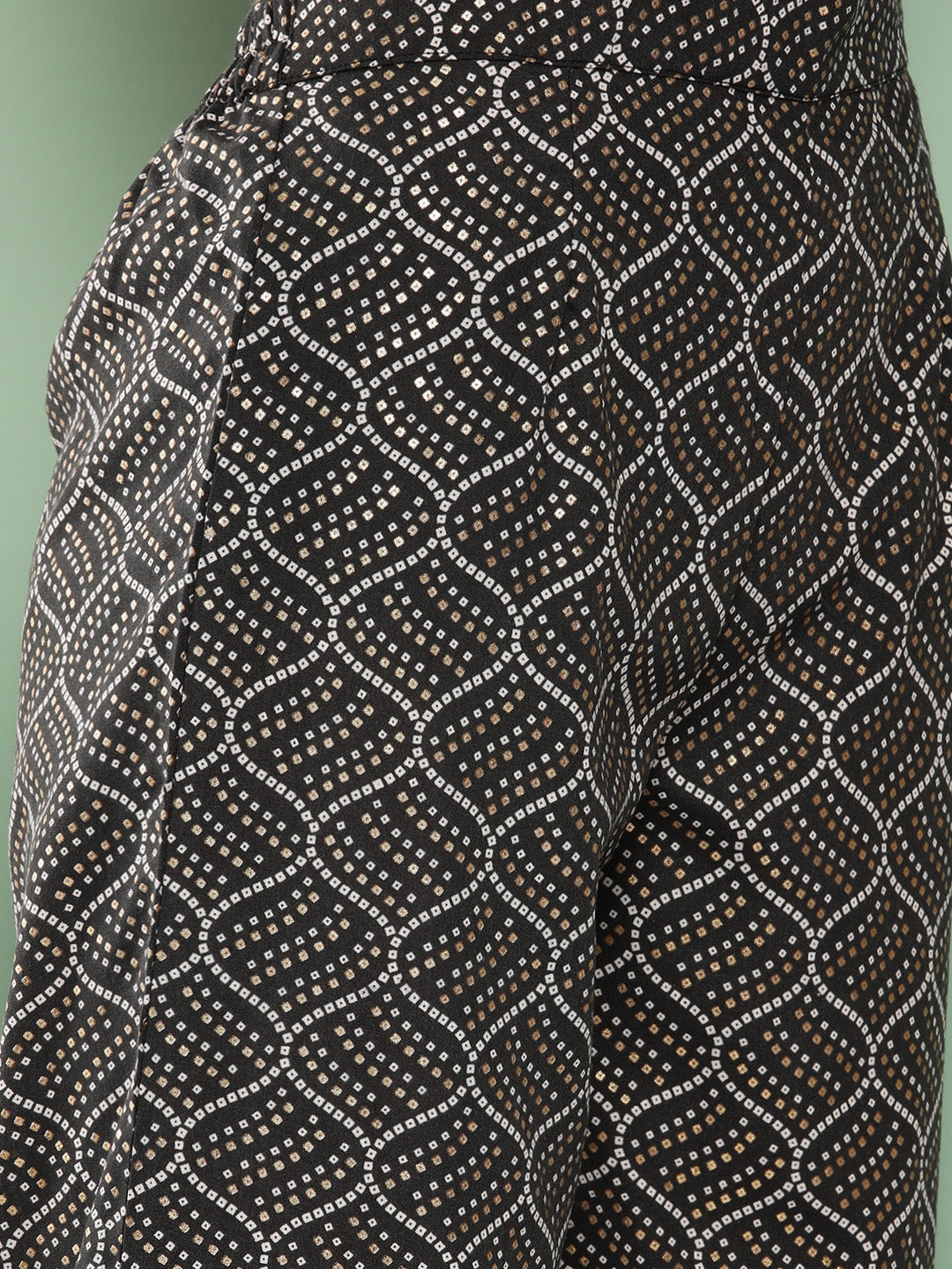 InWeave Women's Black Bandhej Print Raisa Back Detial Long Coords Set - Distacart