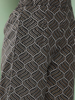 Thumbnail for InWeave Women's Black Bandhej Print Raisa Back Detial Long Coords Set - Distacart