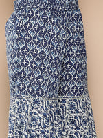 Thumbnail for KSUT (House of Varanga) Indigo And White Floral Printed Flared Kurta Sharara Set - Distacart