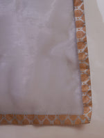 Thumbnail for InWeave Women's Light Grey Jacquard Halter Kurta Set W Grey Or Dupatta - Distacart