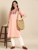 Thumbnail for Sangria Floral Embroidered Kurta - Distacart