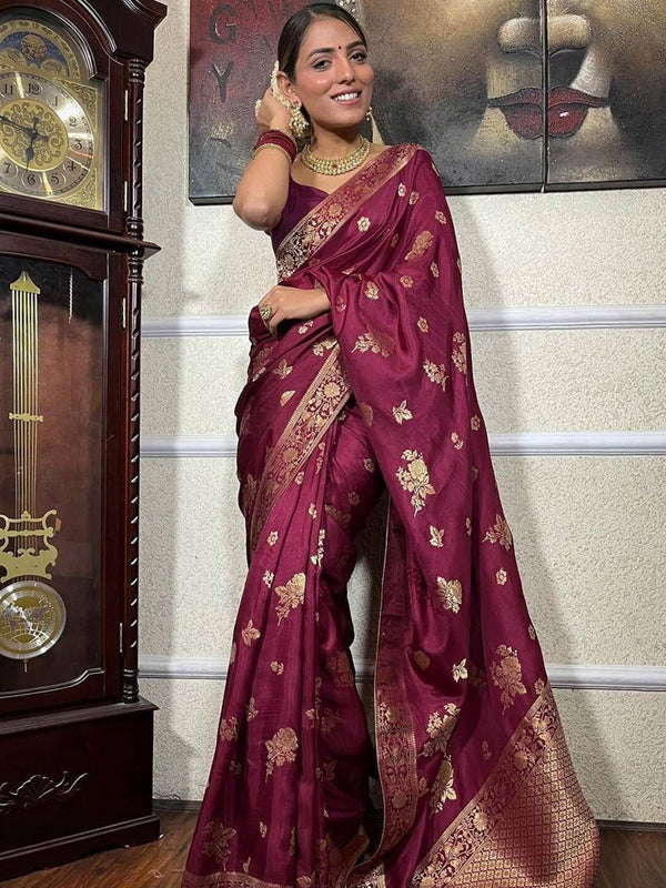 Kalini Woven Design Zari Banarasi Saree - Distacart