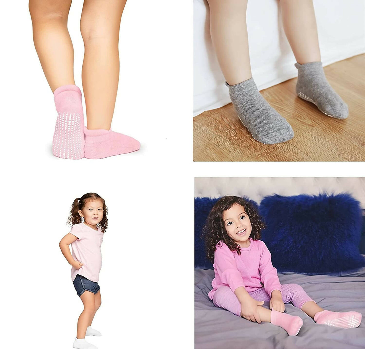 AHC Baby Socks Anti Slip Anti Skid Boys Girls Ankle Length Soft Cotton Socks with Grip - Distacart