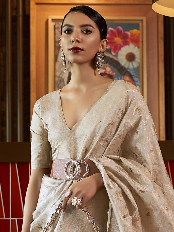 Mitera Floral Woven Design Zari Banarasi Saree - Distacart