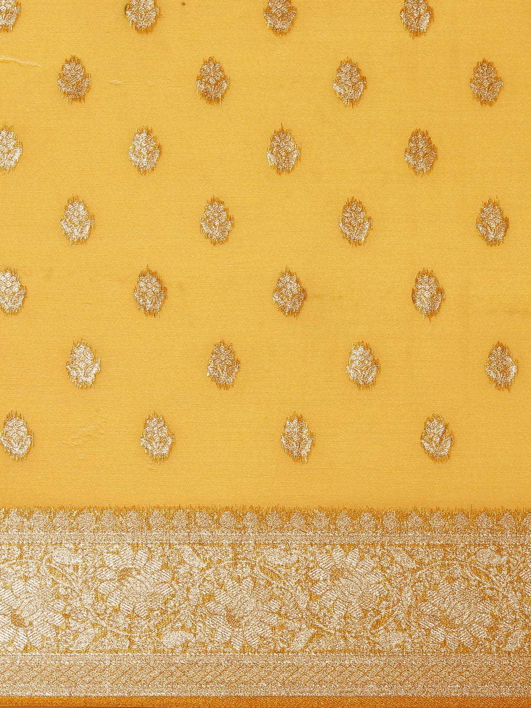 Saree Mall Mustard Ethnic Motifs Zari Organza Banarasi Saree - Distacart