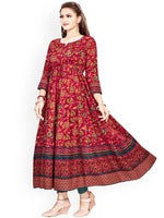 Thumbnail for Kalini Women Red Ethnic Motifs Printed Anarkali Kurta - Distacart