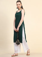 Thumbnail for Kalini Women Paisley Embroiderd Chikankari Sequinned Georgette Kurta - Distacart